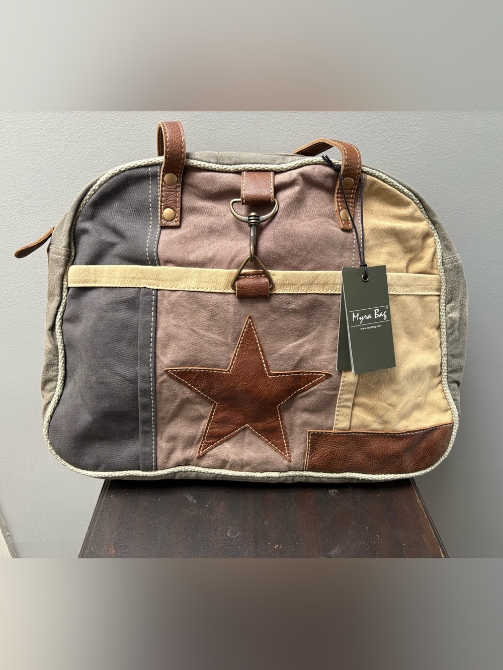 NWT Myra Bag Canvas Star Patch Travel Duffle bag